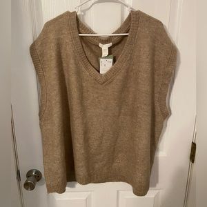 H&M, Tan Sweater Vest, XXL